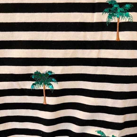 a new day // Palm Tree Embroidered Striped Boatneck Tee - Picture 2 of 5